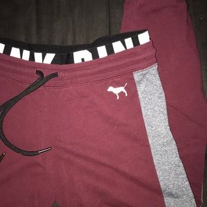 Victoria’s Secret PINK burgundy jogger leggings